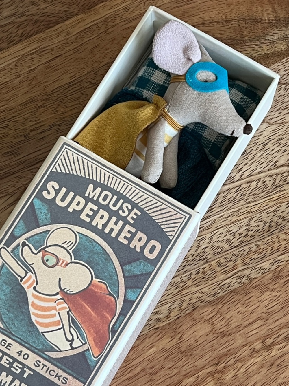 Maileg Superhero Little Brother Mouse in Box